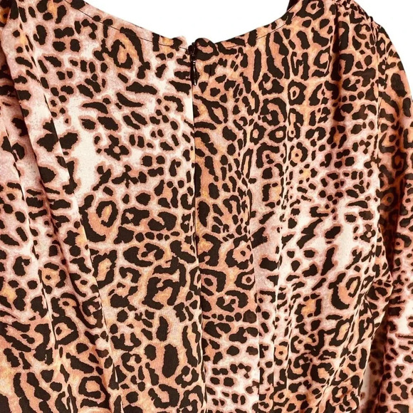 Anthropologie Ranna Gill Leopard Print Cut Out Midi Dress - Picture 13 of 15